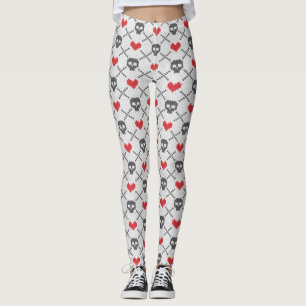 Gestricktes Muster mit den Schädeln Leggings