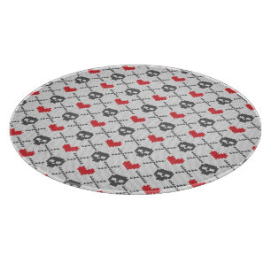 Gestricktes Muster mit den Schädeln Schneidebrett