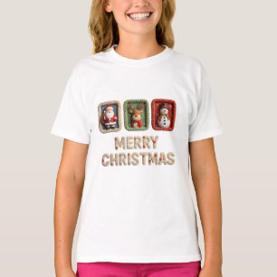 Gestricktes Weihnachtsfiguren-T-Shirt T-Shirt