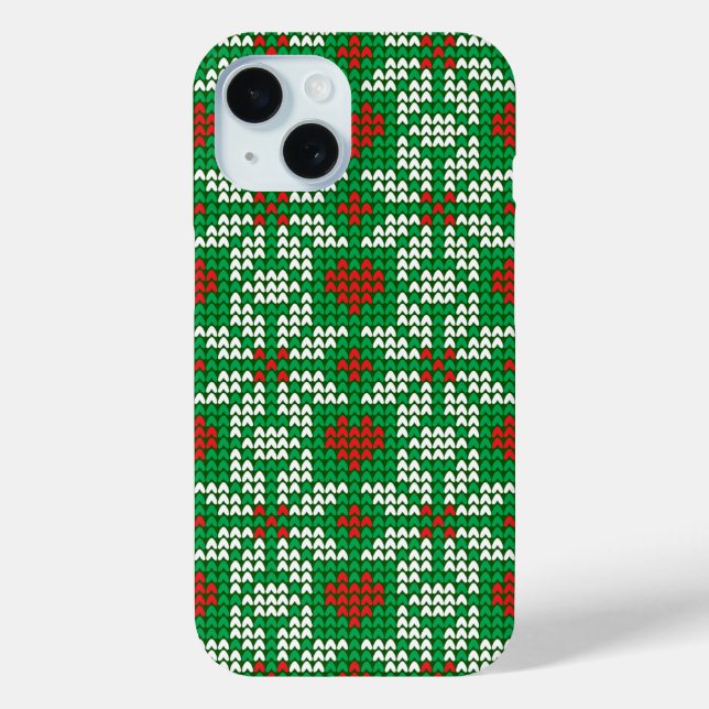 Gestricktes Weihnachtsmuster Case-Mate iPhone Hülle (Rückseite)