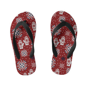 Gestricktes Winter-Weihnachts-Dekorationsmuster Kinderbadesandalen