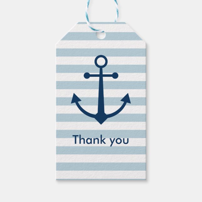 Gestrippte Ankermarken Geschenkanhänger (Vorderseite)