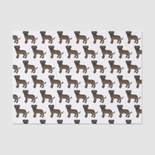 Gestromtes Bullmastiff Süßes Cartoon-Hundemuster Seidenpapier