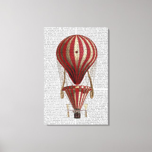 Gestufte Heißluftballon Print Red Leinwanddruck (Vorderseite)