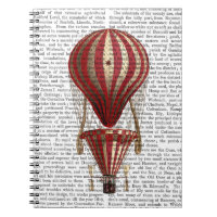 Gestufte Heißluftballon Print Red