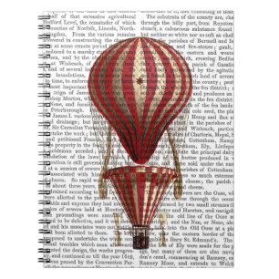 Gestufte Heißluftballon Print Red Notizblock