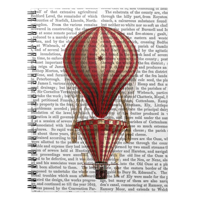 Gestufte Heißluftballon Print Red Notizblock (Vorderseite)