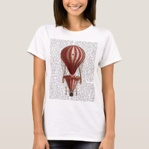Gestufte Heißluftballon Print Red T-Shirt