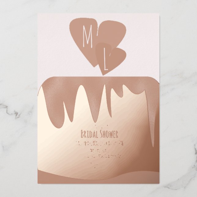 Gestuftes Brautparty Folieneinladung (Vorderseite)