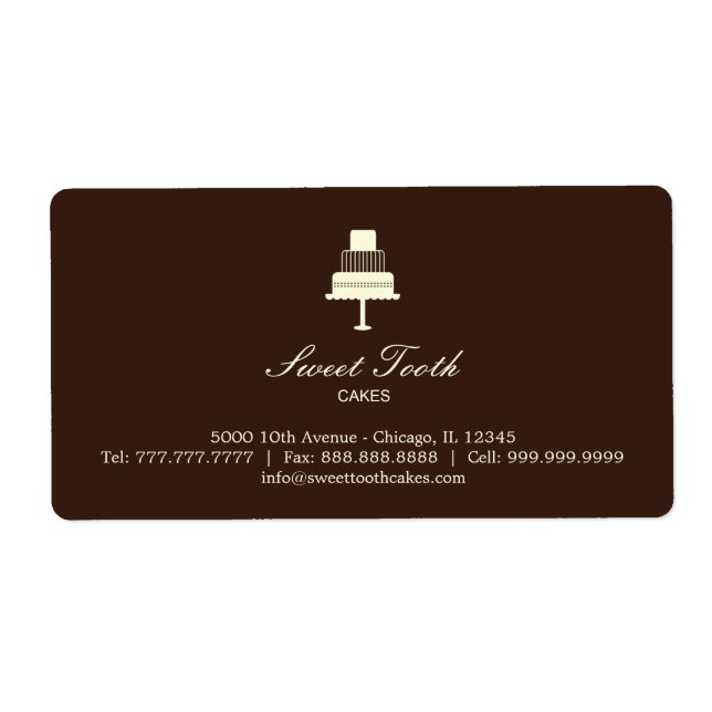 "Gestuftes Kuchen" - Etikett für das "Cake Box" -  (Vorne)