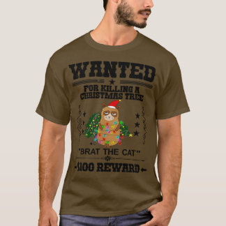 Gesucht wegen der Tötung eines Weihnachtsbaum-Brat T-Shirt