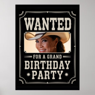 Gesucht Wilder Westen Western Land Foto Geburtstag Poster