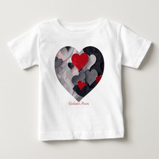 Gesuchte Herzen Baby T-shirt (Vorderseite)