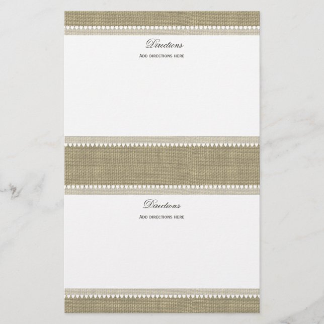 Gesuchte Herzen und Burlap Briefpapier (Vorderseite)