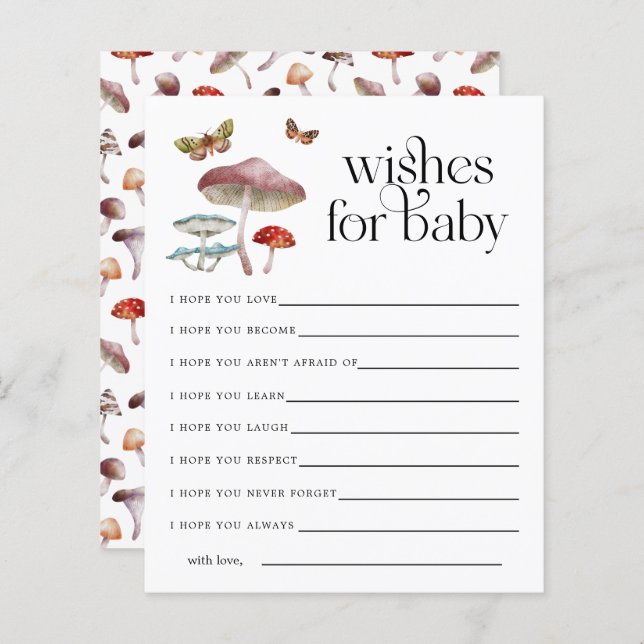 Gesuchte Pilzwünsche für Babykarte (Vorne/Hinten)