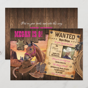 Gesuchte Western-Cowgirl-Einladung Einladung