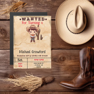 Gesuchter Geburtstagsjunge Country Western Magneteinladung