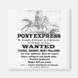 Gesuchter Pony-Express-Reiter Magnet