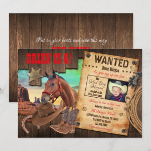 Gesuchter Western-Cowboy-Einladung Einladung