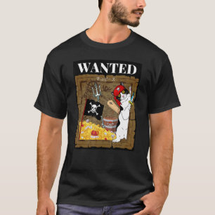 Gesuchtes Piratenkatze Lustiges Neko Stück T-Shirt