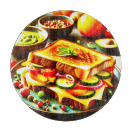 Gesund trifft sich geduldig: Ein gegrillter Käse D Schneidebrett