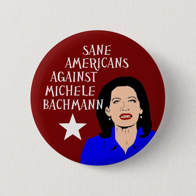Gesunde Amerikaner gegen Michele Bachmann Button (Vorderseite)