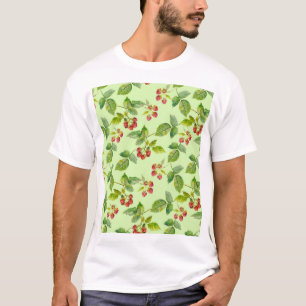 Gesunde Berry: Himbeere Nahtlose Hintergrundbilder T-Shirt