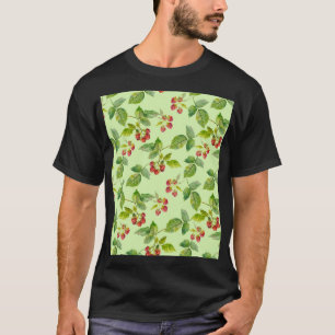 Gesunde Berry: Himbeere Nahtlose Hintergrundbilder T-Shirt