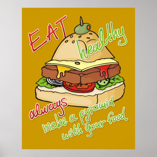 Gesunde Burger-Pyramide Poster (Vorne)