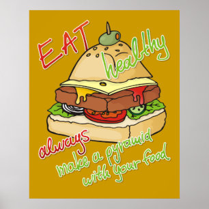 Gesunde Burgerpyramide Poster