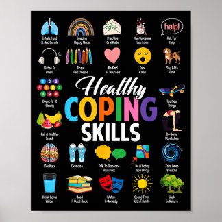 Gesunde Coping-Fähigkeiten Berater Psychische Gesu Poster