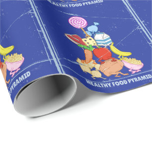 Gesunde Ernährungspyramide lustige Cartoon-Illustr Geschenkpapier
