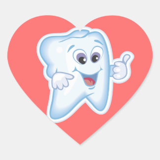 Gesunde Happy Tooth Herz-Aufkleber