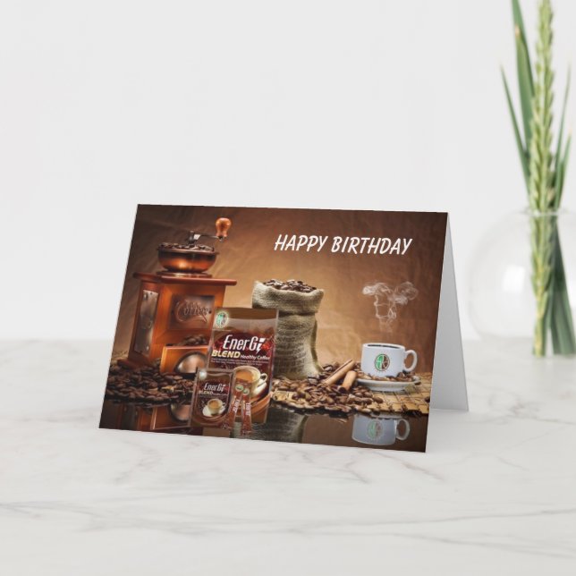 Gesunde Kaffee ALLES GUTE ZUM GEBURTSTAG Karte (Vorderseite)