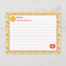 Gesunde lebende Rezept-Karte Postkarte
