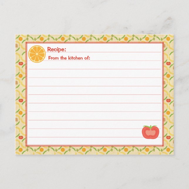 Gesunde lebende Rezept-Karte Postkarte (Vorderseite)