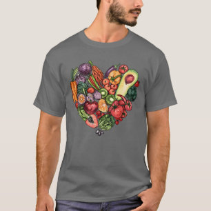 Gesunde Lebensmittel Herz aus Gemüse und Früchten T-Shirt