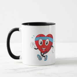 Gesunde rote Running Heart Tasse