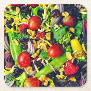 Gesunde Salat-Untersetzer Rechteckiger Pappuntersetzer