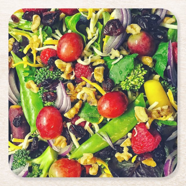 Gesunde Salat-Untersetzer Rechteckiger Pappuntersetzer (Vorderseite)