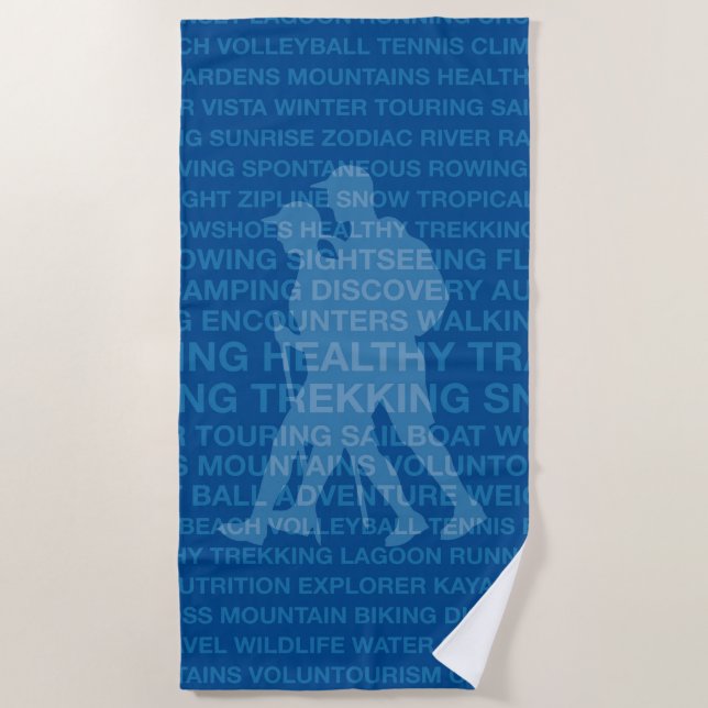 Gesunde Trekking Royal Blue Strandtuch (Vorderseite)