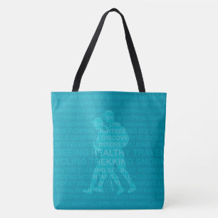 Gesunde Trekking Türkis Words Beach Bag