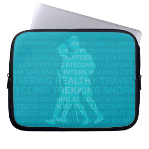 Gesunde Trekkingtypografie Türkisblau Nass Anzug Laptopschutzhülle
