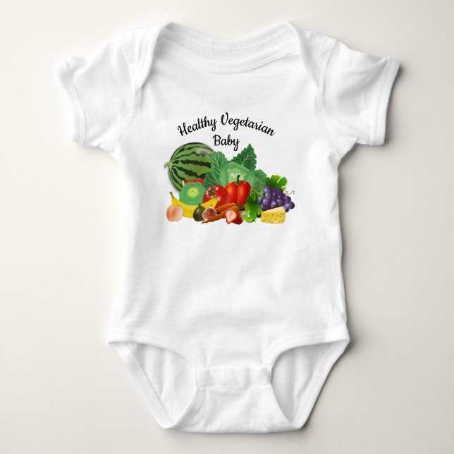 Gesunde vegetarische Baby Bodysuit Strampler (Vorderseite)