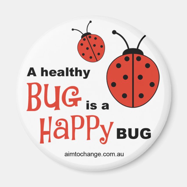 Gesunder Happy Bug - Kühlschrankmagnet Magnet (Vorne)