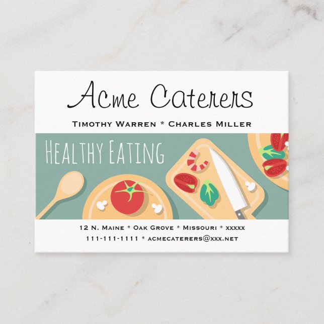 Gesunder NahrungsmittelCatering Visitenkarte (Vorderseite)