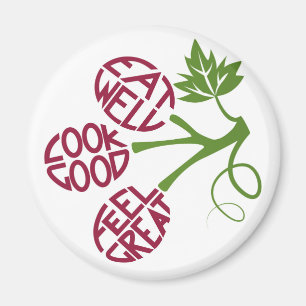 Gesunder Nahrungsmittelzitatentwurf für Magnet