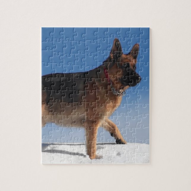 Gesunder und glücklicher deutscher Schäferhund Puzzle (Vertikal)