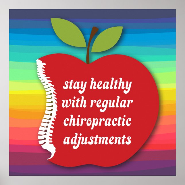 Gesundes (Apple) Chiropraktisches Poster bleibe (Vorne)
