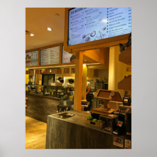 Gesundes Café-Inneres mit Smoothie- und Salatbar Poster